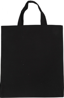 Katoenen draagtas met korte hengsels, 38x42cm, zwart