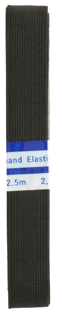 Breed elastiek / kousenband, 20mm, 2,5 meter, zwart