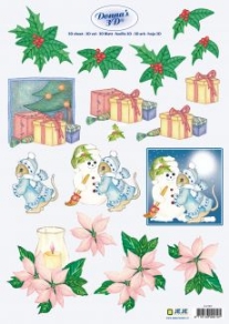 Knipvel A4 Donna's 3D kerst