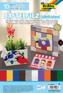Zelfklevend acrylvilt, plakvilt, 20 x 30 cm assortiment 10 kleuren