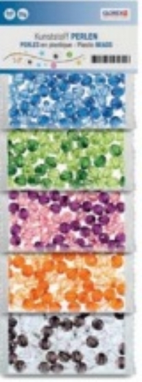 Kunststof kralen, 6mm, transparant assortiment, 50 gram 