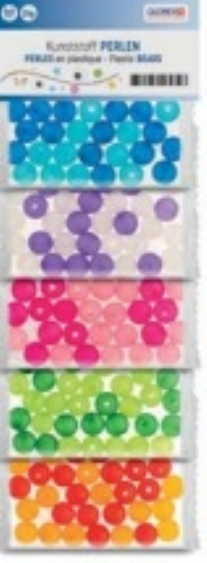 Kunststof kralen 8 mm, assortiment mat/frosted, 50 gram