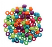 Kunststof kralen neon  6 x 9 mm, assortiment 25 gram