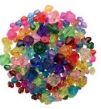 Kunststof kralen transparant  6 - 12 mm,  assortiment 25 gram