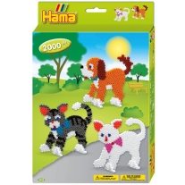 Hama midi strijkkralen, dog and cats, set 2000st