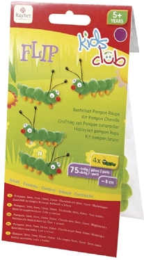 Pompon hobbyset rups flip