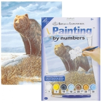 Schilderen op nummer 22.5 x 30 cm Grizzlybeer