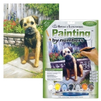Schilderen op nummer 22.5 x 30 cm tuin puppy