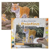Schilderen op nummer 27.5 x 35 cm Tijger