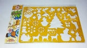 Kunststof tekensjabloon kerst, 27 x 19 cm, diverse afbeeldingen