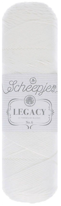 Scheepjes legacy glanskatoen / haakkatoen nr.6 wit 100 gram