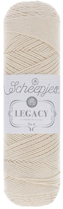 Scheepjes legacy glanskatoen / haakkatoen nr.6 ecru 100 gram