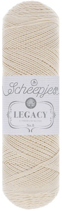 Scheepjes legacy glanskatoen / haakkatoen nr.8 ecru 100 gram