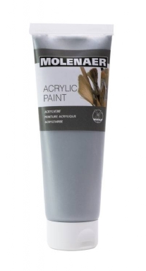 Molenaer acrylverf, 250 ml, zilver