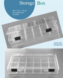 opbergdoos voor kraaltjes, 18 vaks, afm. 20.5 x 10.5 x 2.8 cm