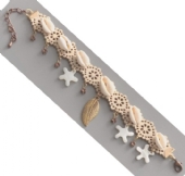 Kauri schelpjes / tijgerschelpjes, DIY armband set, beige