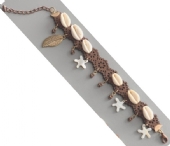 OP=OP Kauri schelpjes / tijgerschelpjes DIY armband set bruin