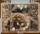 Glaskralen, mix, 7-vaks, zwart /wit