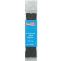 OP=OP Elasta veterband, 6 mm, 5 meter, zwart
