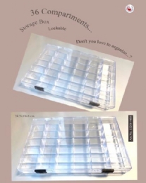 opbergdoos voor kraaltjes, 36 vaks, afm. 24.5 x 18 x 3 cm