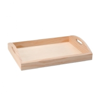 Houten mangelbak/dienblad, binnenmaat 20x30cm