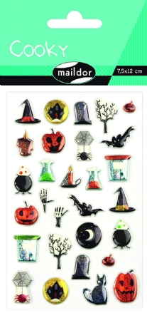 3D stickervel 7.5 x 12 cm, halloween