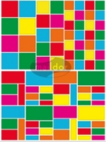 Geometrische stickers, vierkantjes/rechthoeken, assorti 90 stuks