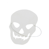 Wit kartonnen masker, doodshoofd, 20 x 15 cm