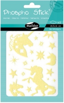 Glow-in-the-dark stickers, eenhoorn