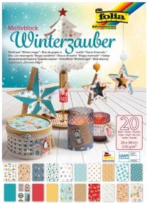 Motiefblok wintermagie, 24 x 34 cm 20 vel assortiment