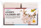 Adventskalender set van 24 stoffen tasjes 10 x 13 cm 