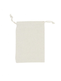 Canvas zakje/katoenen zakje met koordsluiting, 12  x 17 cm