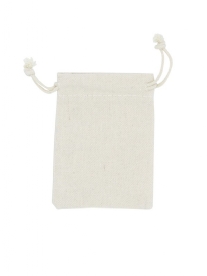 Canvas zakje/katoenen zakje met koordsluiting, 9 x 12 cm