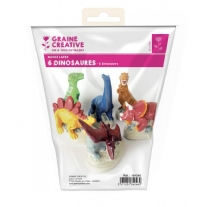 Latex gietmallen voor gips en creatief beton, set dinosaurussen 6st