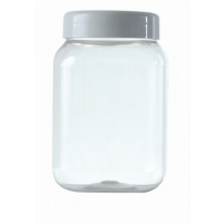 Kunststof pot glashelder, met witte schroefdeksel, 500 ml