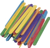 Mini knutselhoutjes / ijslolliehoutjes, 5,5 cm, 300 st,  gekleurd assortiment