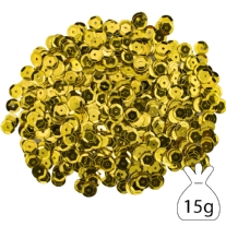 Cuvettes/pailletten/lovertjes, 8 mm, 15 gram, goud