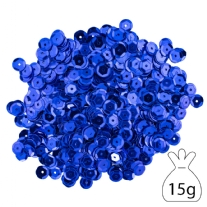 Cuvettes/pailletten/lovertjes, 8 mm, 15 gram, blauw