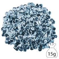 Cuvettes/pailletten/lovertjes, 8 mm, 15 gram, ijsblauw