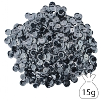 Cuvettes/pailletten/lovertjes, 8 mm, 15 gram, grijs