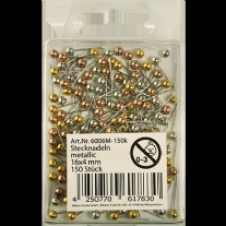 glaskopspelden 4 x 16 mm, metallic, 150 stuks