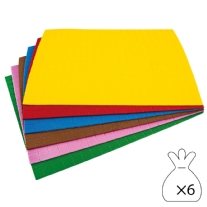 Crepla rubber/ foamstickers, mozaiekvierkantjes, ass. 6 vel x 266 stuks van 10 x10 mm
