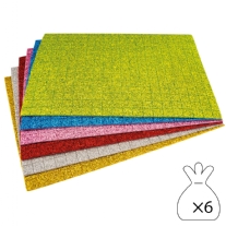 Crepla rubber/ foamstickers, mozaiekvierkantjes, glitter, ass. 6 vel x 266 stuks van 10 x10 mm