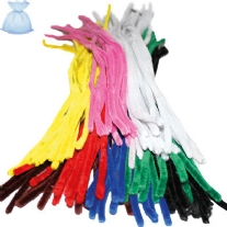Chenilledraad, 6 mm, 50 cm, 100 stuks, assortiment