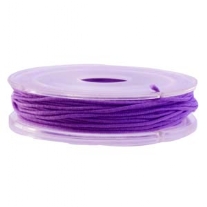 Elastisch kralenkoord/gekleurd elastiek, 1 mm, 5 meter, paars