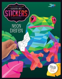 Kleuren met stickers, Neon dieren