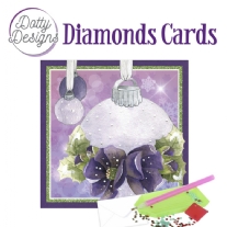 Dotty Designs Diamond card / Diamond painting, Kerstbal paars