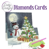 Dotty Designs Diamond card / Diamond painting, snowman with christmas
