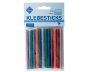 Lijmpatronen voor lijmpistool lage temperatuur, glitter gekleurd, 10cm, 12 stuks