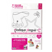 krimpie dinkie, krimpfolie kit, sleutelhangers kerst 6 stuks